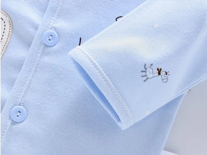 Ensemble printemps bébé 7 pièces : t-shirt, pantalon, chapeau, dessin animé unisexe .