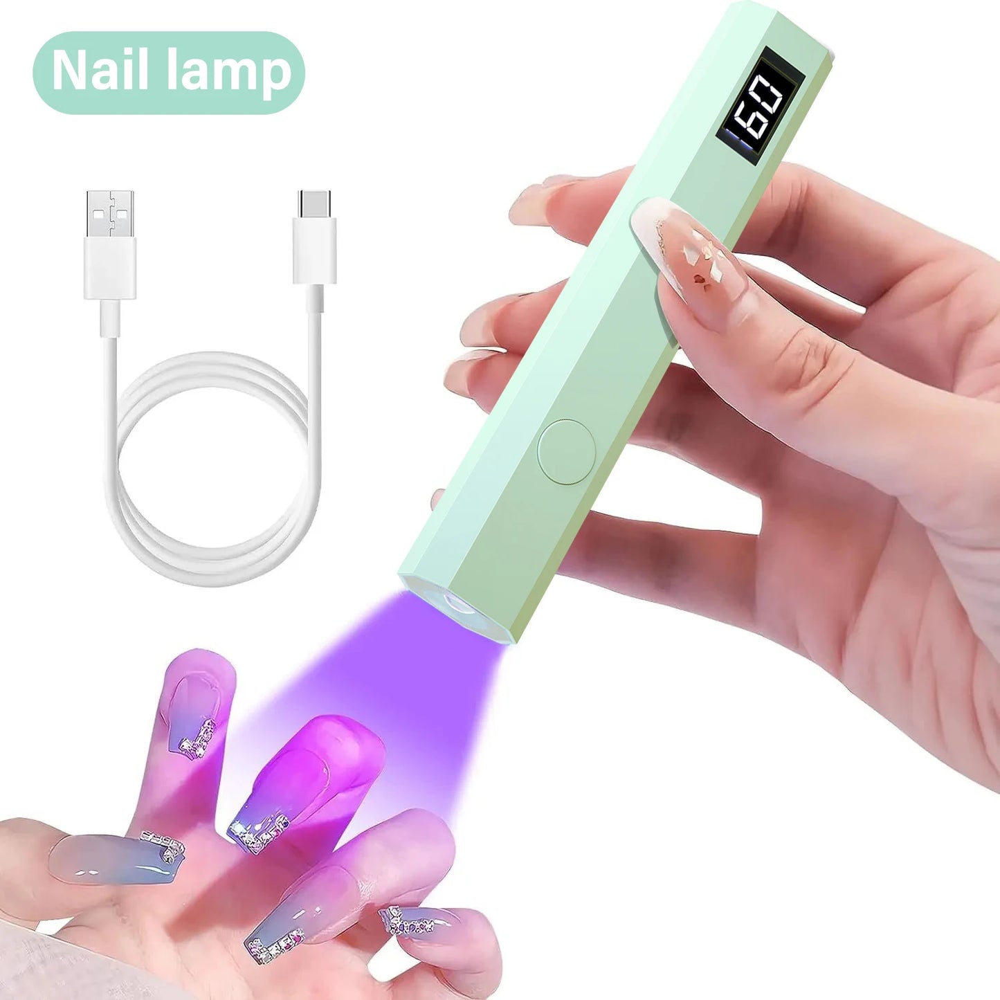 Lampe UV LED Ongles YIKOOLIN – Mini Sèche-Ongles USB Portatif Voyage & Maison