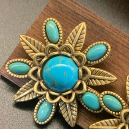 Boucles d'oreilles luxe bohème NISHIZAWA – Mode géométrique turquoise femme