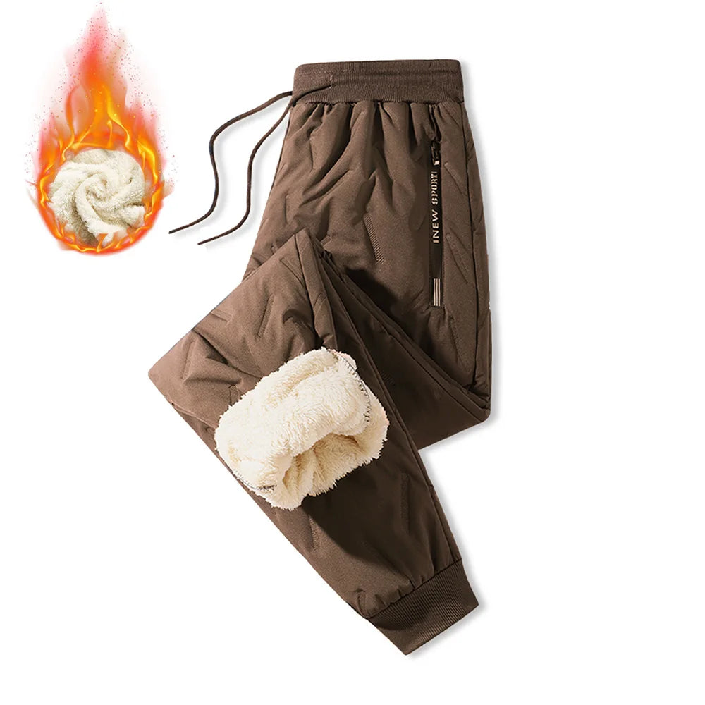 Pantalon survêtement homme hiver – Chaud, imperméable, poches zippées, style extérieur décontracté
