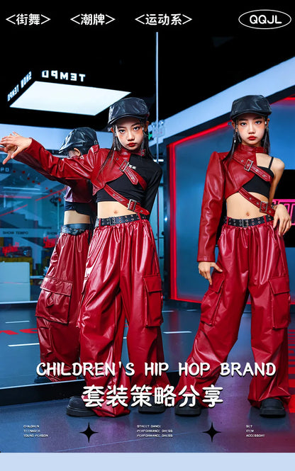 Vêtements Hip Hop Fille, T-shirt Court et Pantalon Cargo .