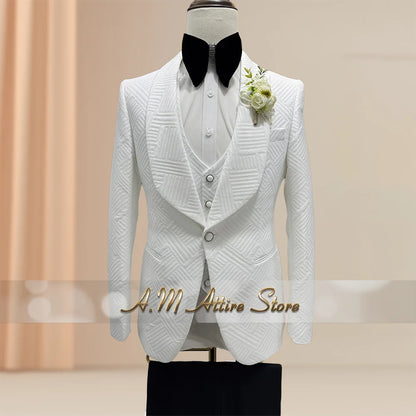 Costume Homme 3 Pièces Rayé – Blazer, Gilet et Pantalon Noir, Sur-Mesure, Idéal Mariage, Banquet et Événements d'Affaires, Robe de Smoking Élégante