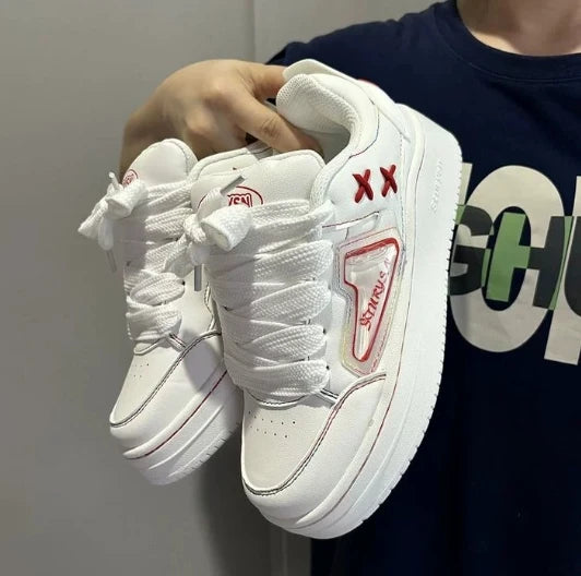 Baskets couple résine mandarine, couleurs dopamine, tendance casual