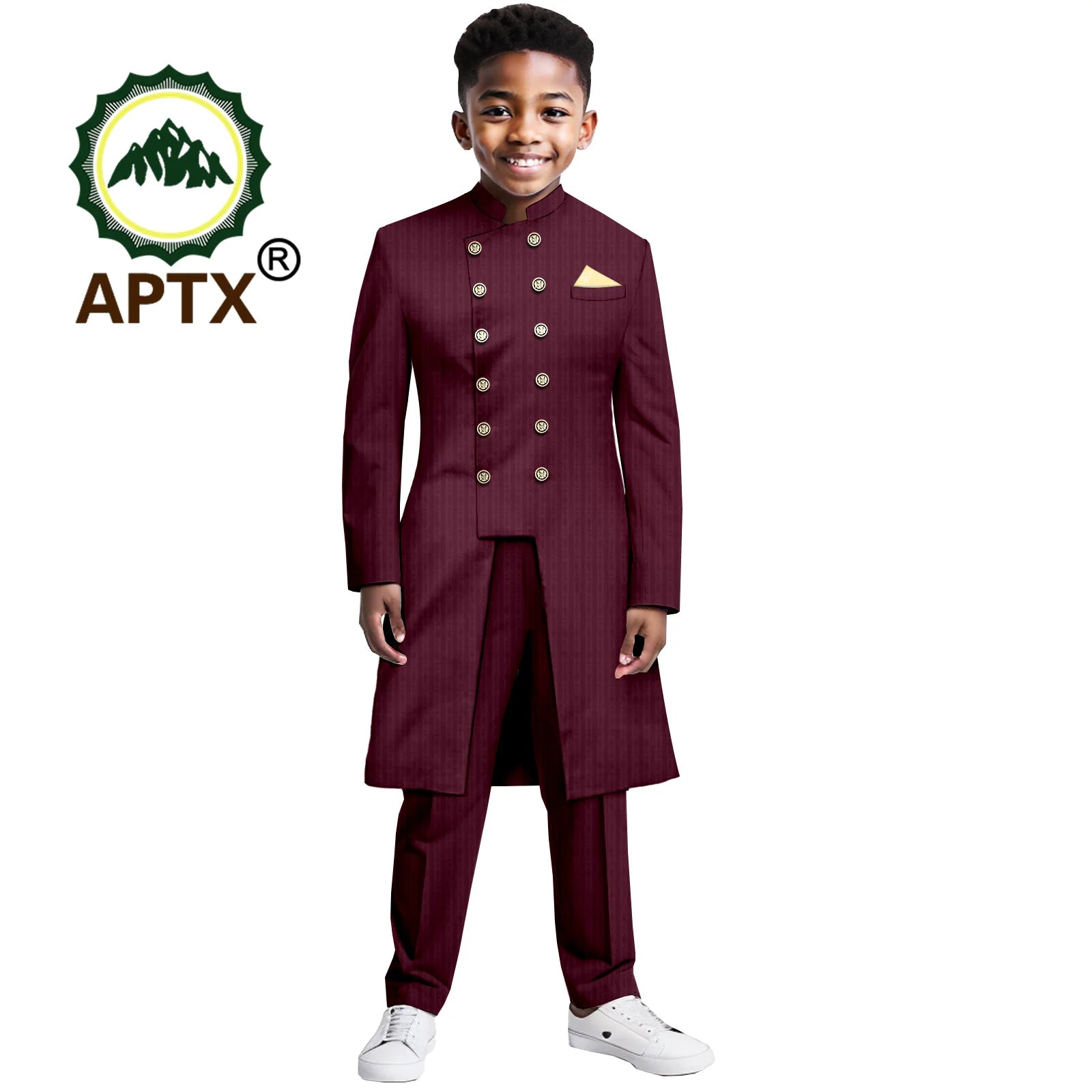 Ensemble garçon africain – Tenue traditionnelle 2 pièces, veste et pantalon, robe formelle pour fête et mariage