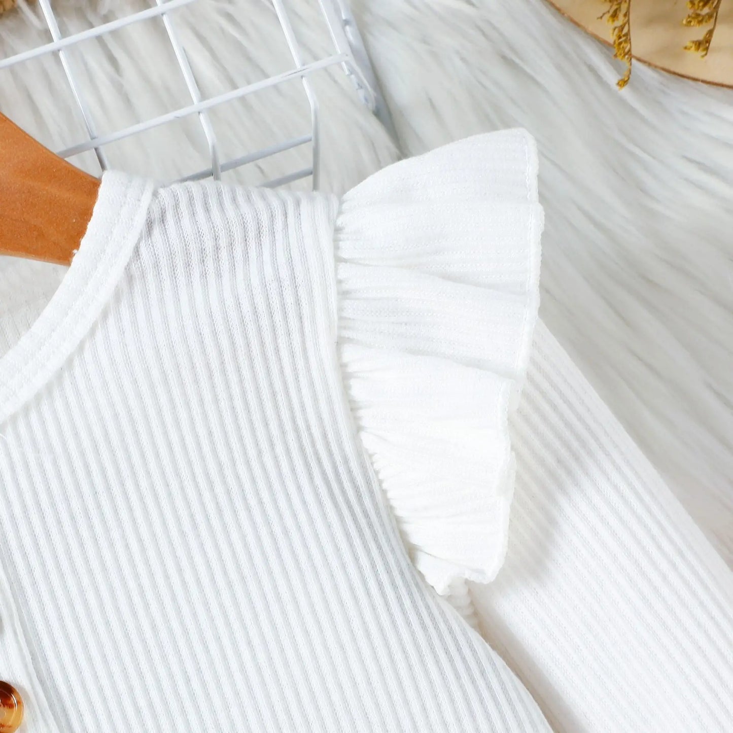 Ensemble fille 3 pièces automne/hiver – robe + ceinture + chapeau (2‑8 ans)