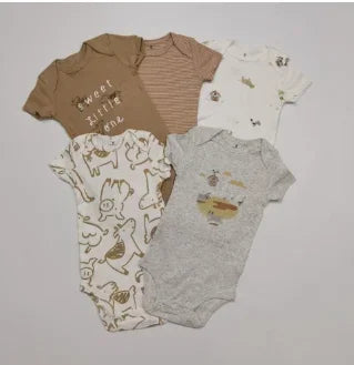 Combinaison bébé été coton, 5 pièces, dessins animés