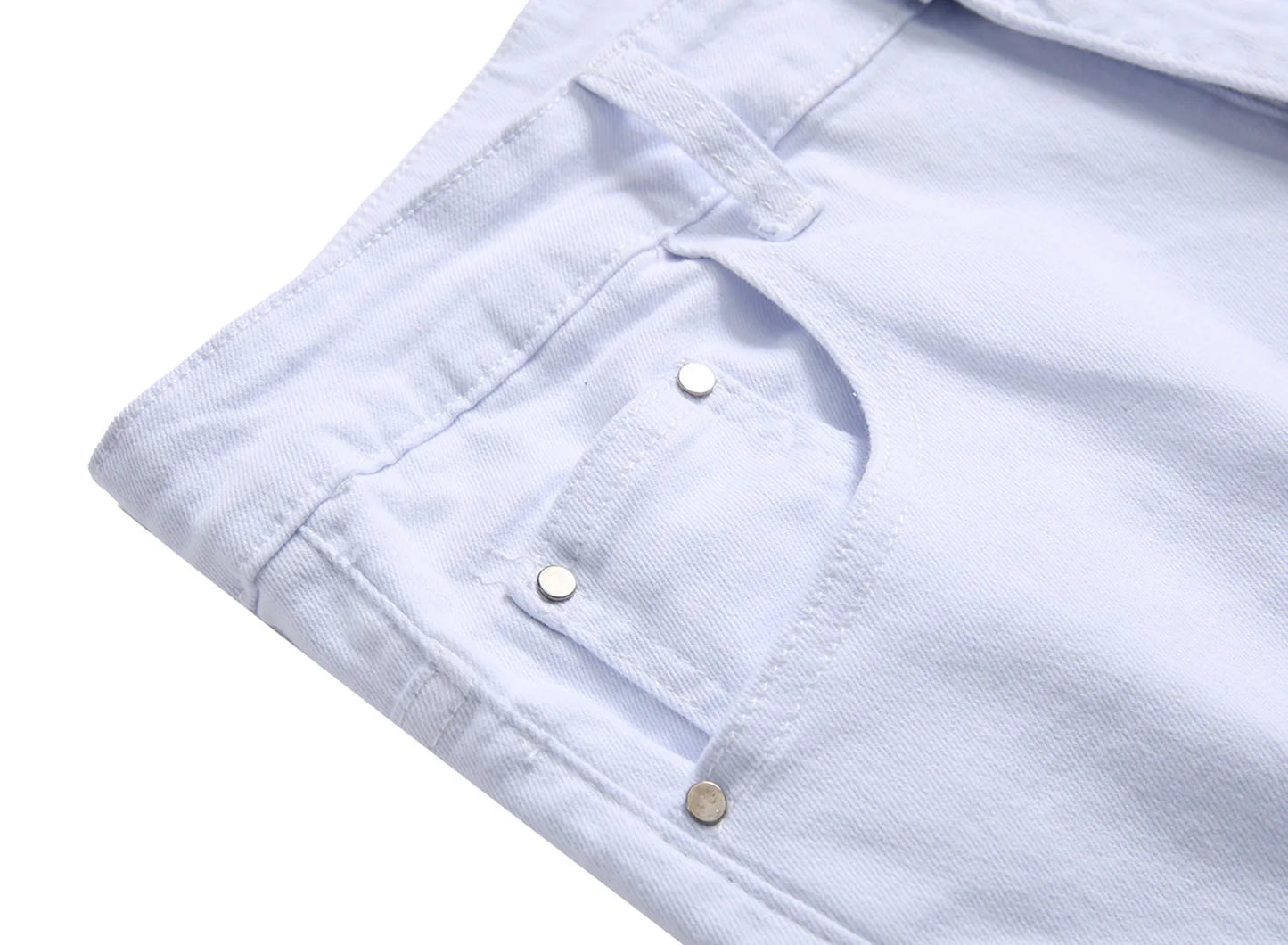 Jean Homme Destroy Droit, Pantalon Denim Blanc Grande Taille 28-42, Marque Mode .