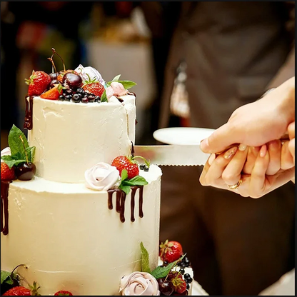 Ensemble pelle et spatule à gâteau en acier inox – mariage, anniversaire, fête