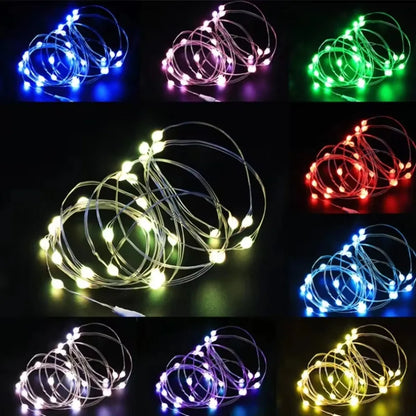 Guirlande LED 1-20m étanche USB fil cuivre/argent – Lumières fée déco fête Noël mariage