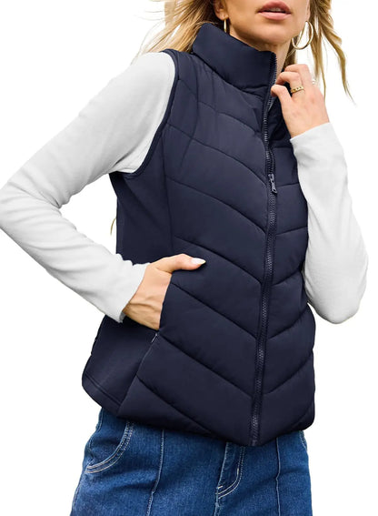 Cardigan Zippé Femme – Gilet Automne Décontracté, Col Montant & Poches, Mode Tendance