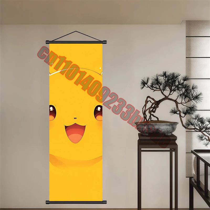 Peinture artistique Pokémon classique japonais – Pikachu, Gengar, Mewtwo – Décoration murale chambre à coucher haute qualité