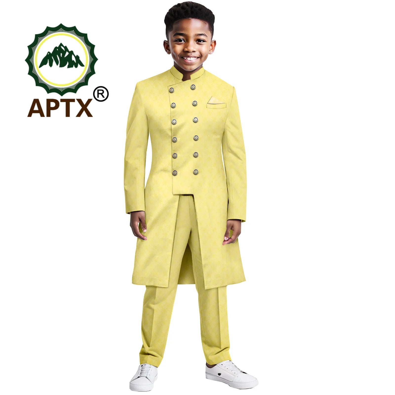 Ensemble garçon africain – Tenue traditionnelle 2 pièces, veste et pantalon, robe formelle pour fête et mariage