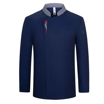 Uniforme Chef Hôtel Homme – Veste de Chef, Tablier à Manches Longues, Manteau de Cuisinier Restaurant, T-shirt Tenue Professionnelle, Uniforme Serveur, Vêtement de Travail