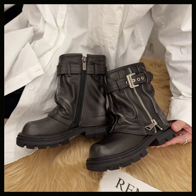 Bottes courtoisie fille﻿– style rétro chevalier, fermeture éclair