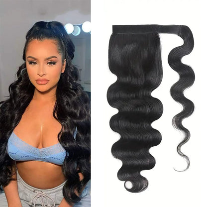 Extensions Queue Cheval Cheveux Humains Remy 100g Lisse Femme﻿