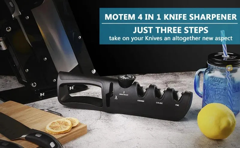 Affûteur de couteaux professionnel 4 en 1, Angle réglable, meuleuse de couteaux de cuisine, ciseaux, pierre à aiguiser, outils pour la maison, nouvelle mise à niveau