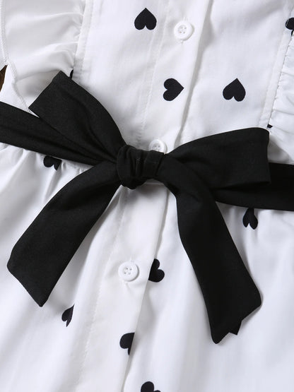 Ensemble fille 2 pièces – chemise + bas, printemps/automne (1‑8 ans)