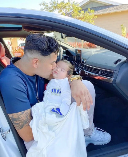 Barboteuse Bébé Jetable avec Nom, Ailes d'Ange, Sortie de Maternité .