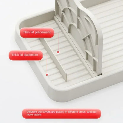 Support de Rangement Multifonctionnel pour Couvercle de Casserole – Organisateur de Cuisine Compact et Durable, Support d'Ustensiles et Cuillères Peu Encombrant