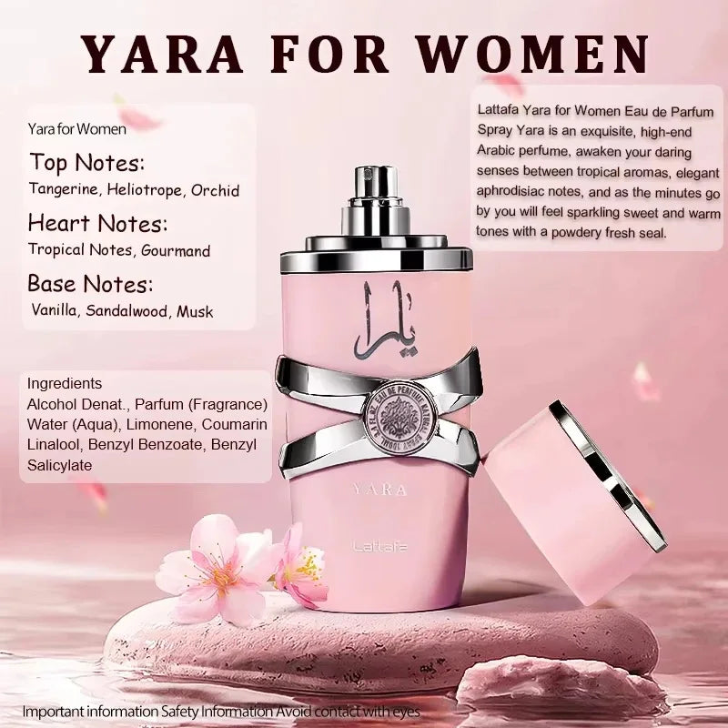Parfum femme arabe fruité floral 100 ml – longue durée, luxe, rose frais .