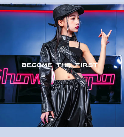 Vêtements Hip Hop Fille, T-shirt Court et Pantalon Cargo .