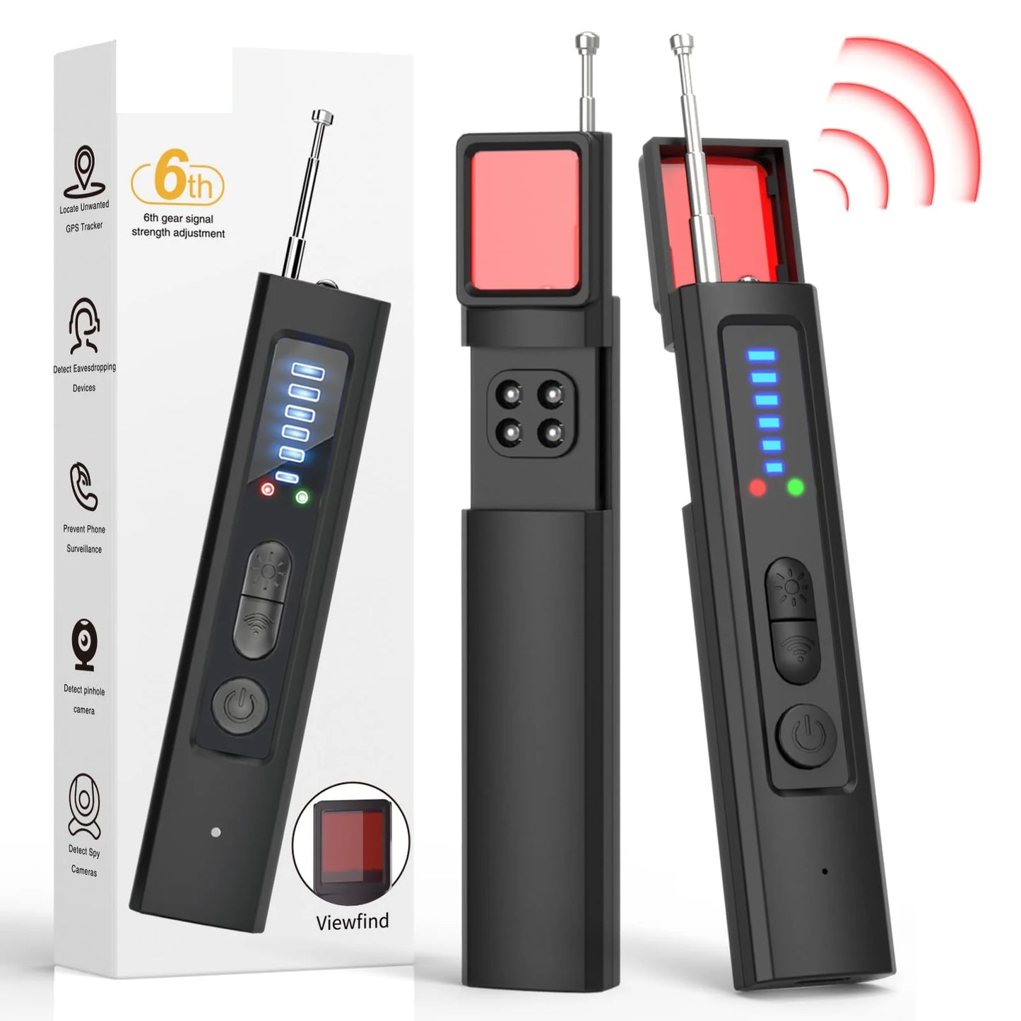 Détecteur caméra cachée – infrarouge, GPS/écoute, réglable