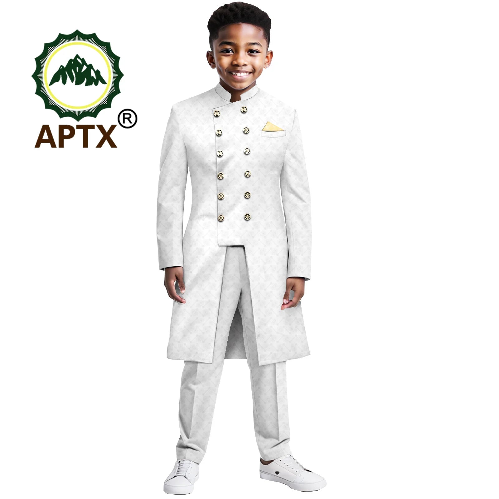 Ensemble garçon africain – Tenue traditionnelle 2 pièces, veste et pantalon, robe formelle pour fête et mariage