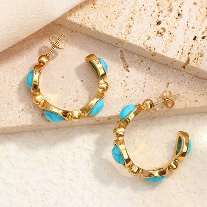 Boucles d'oreilles Boho chic en pierre turquoise – Cadeau idéal femme