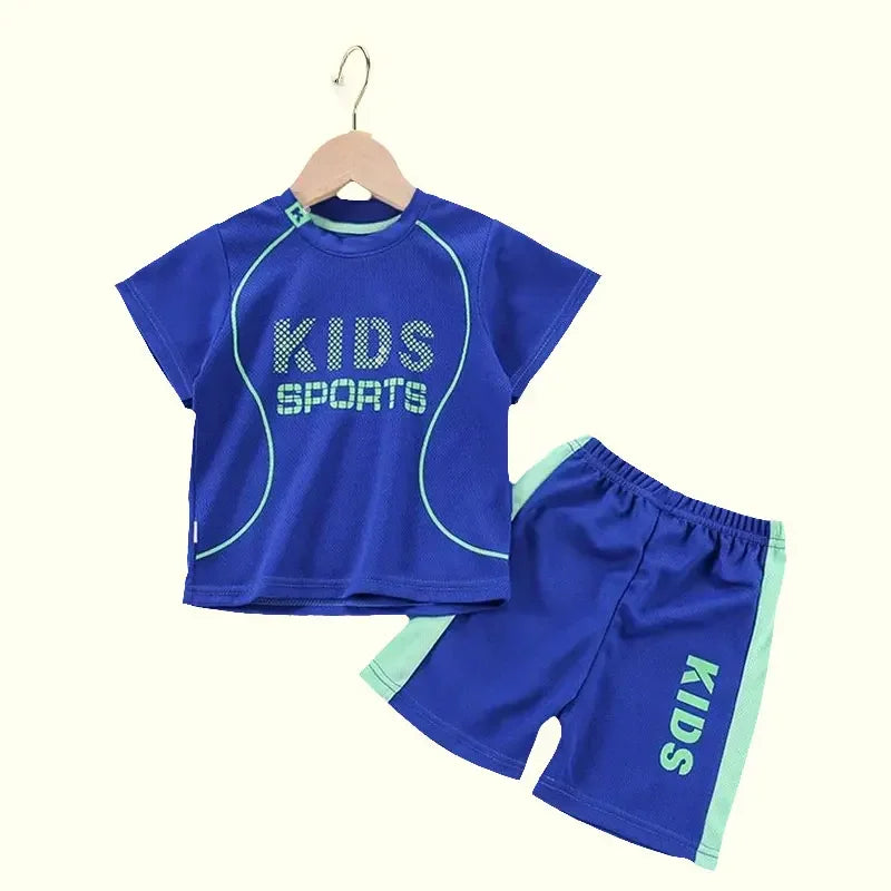 Ensembles de sport enfants – T-shirt et short à séchage rapide – Vêtements de sport confortables – Costumes basket pour garçons et fillesll, vêtements d'été respirants pour enfants