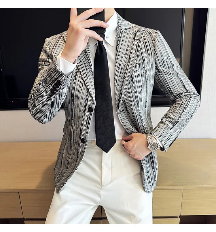 Blazer homme luxe à carreaux, Slim Fit, style britannique – Mariage & affaires .