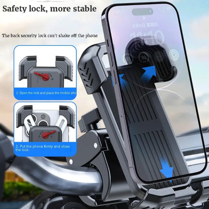 Support de téléphone universel pour moto, vélo et scooter – fixation guidon rapide, 4.7‑7"
