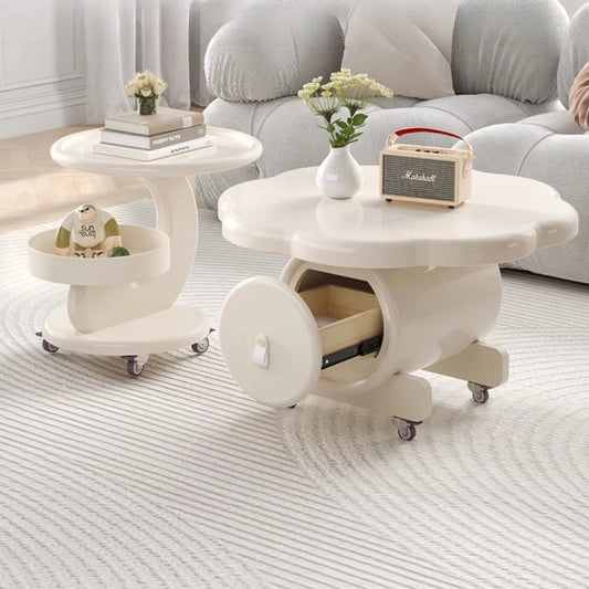 Table basse blanche Simple, peu encombrante, minimaliste, mobile, italienne, esthétique, meubles de luxe en bois ;