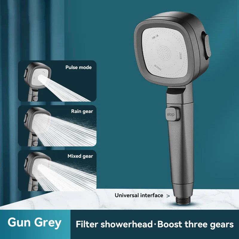 Pommeau de douche haute pression 3 modes – Économie d'eau, arrêt 1 touche, démontable et facile à installer