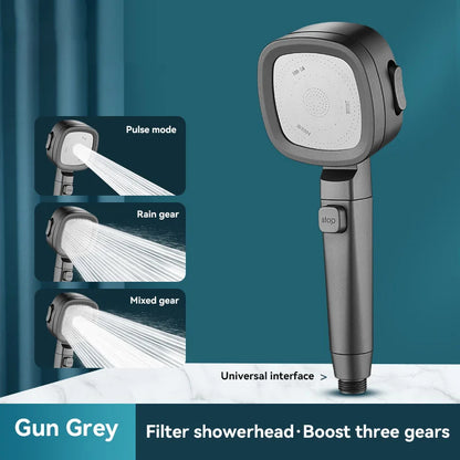 Pommeau de douche haute pression 3 modes – Économie d'eau, arrêt 1 touche, démontable et facile à installer