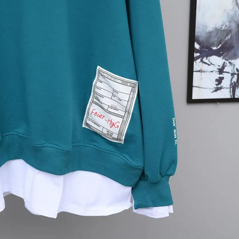 T-shirt femme noir ample graphique, style Kpop, streetwear élégant anime .