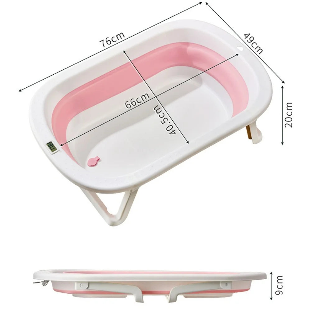 Baignoire bain bébé pliable, plastique, coussinet doux