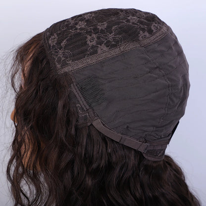 Perruque Cheveux Humains 100% Naturels, Coupe Lutin Courte Brun, Multi Séparation .