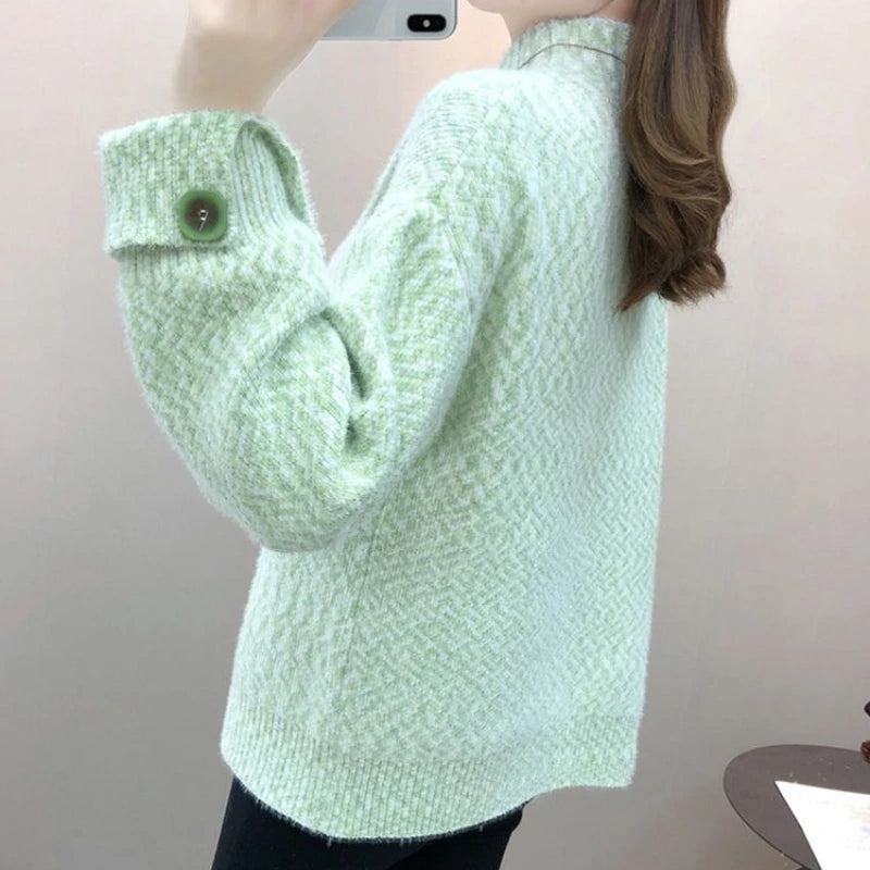 Nouveau pull femme velours chenille épais, chaud , polyvalent et mode