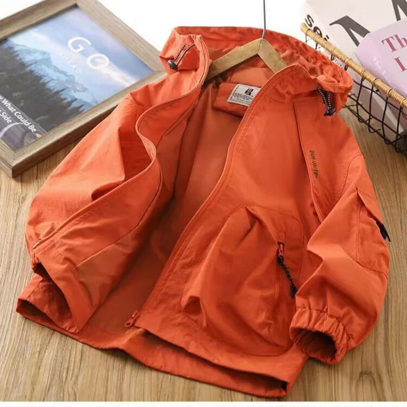 Manteau Léger Garçon 4-10 Ans à Capuche