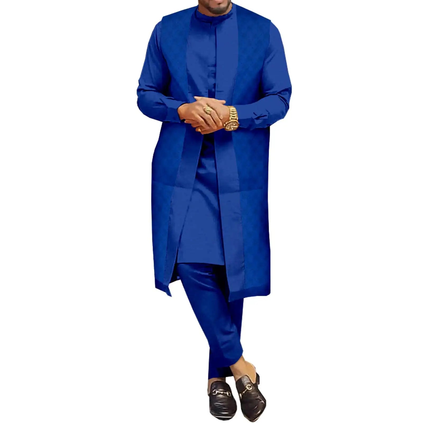 Vêtements couple africain – Robe femme maxi et jupe sirène, haut homme assorti, tenue mariage ET fête , 3 pièces