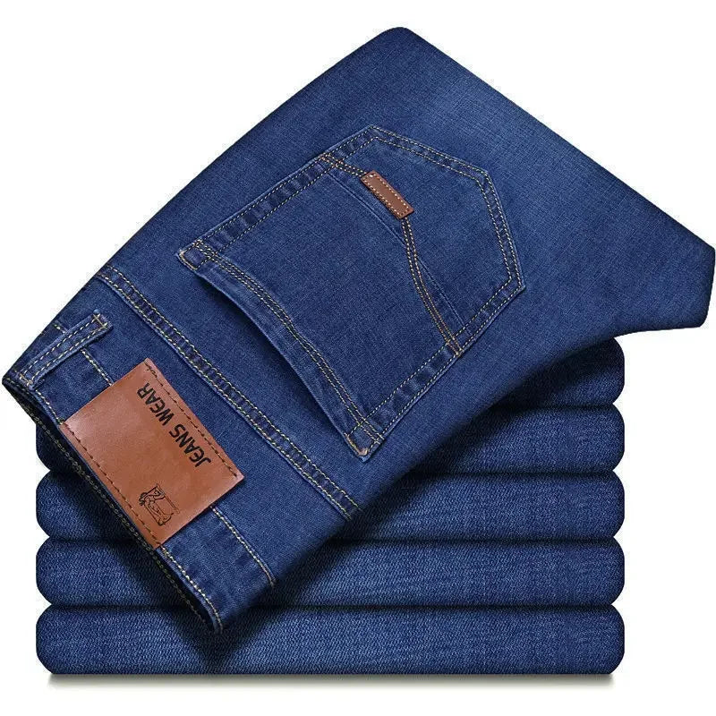 Jean homme d’affaires – Décontracté, droit, stretch, bleu/noir, mode classique, denim travail
