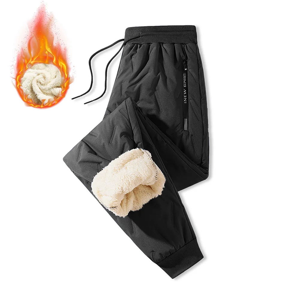 Pantalon survêtement homme hiver – Chaud, imperméable, poches zippées, style extérieur décontracté