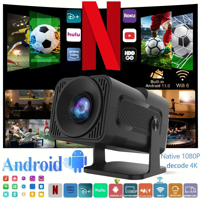 Projecteur DEYSINN HY320 4K Android 13 – 1080P, 390 ANSI, WiFi6, BT5.0