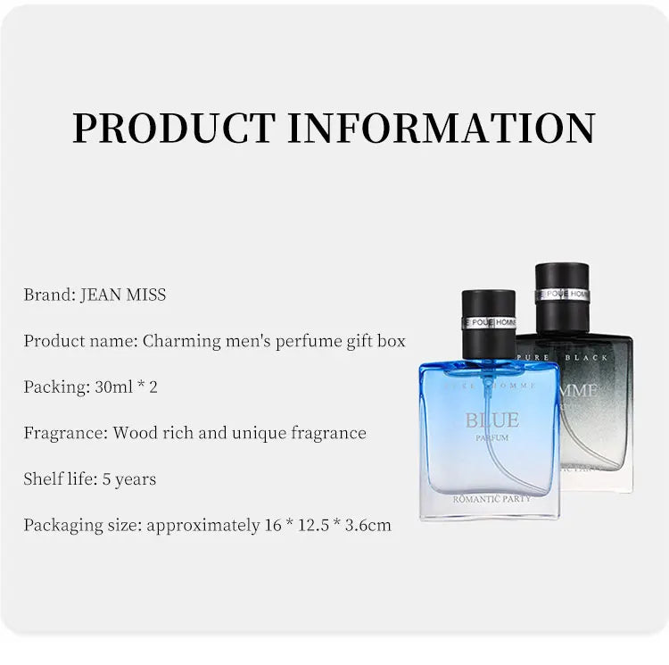 Glamour parfum homme, coffret Cologne longue durée, phéromones, spray original .