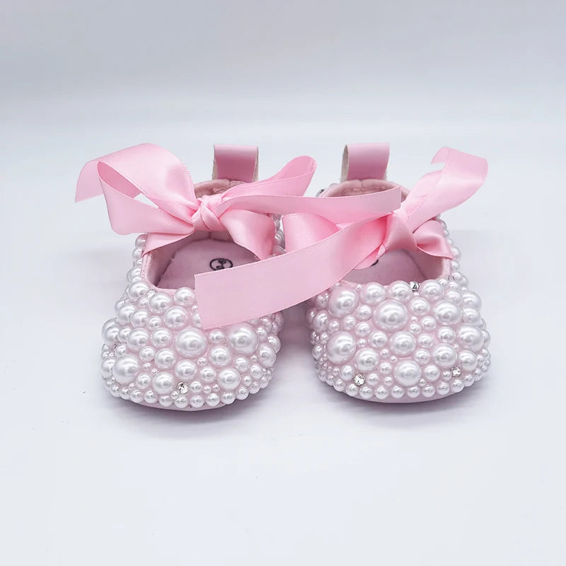 Chaussures Bébé Fille Brillantes, Cœur, Cadeau Naissance/Baptême .
