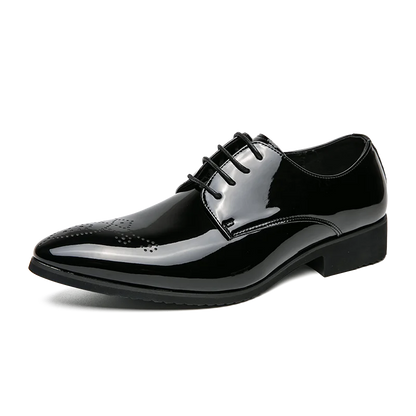 Chaussures Oxfords homme vert verni – Pointues, miroir, luxe, formelles, haute qualité .