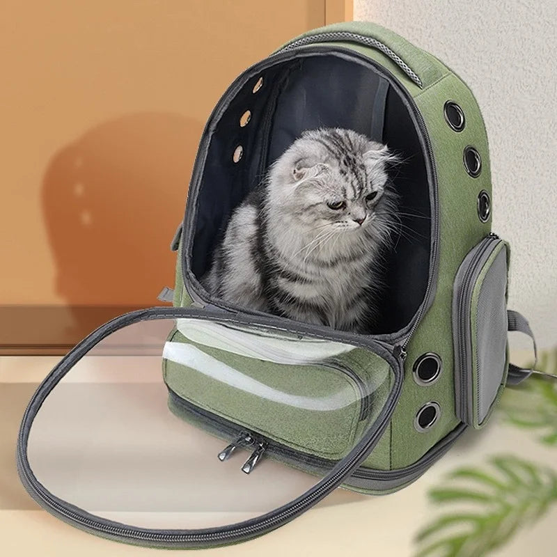 Sac à dos animal de compagnie – Transparent, respirant, pour chats et petits chiens, voyage extérieur