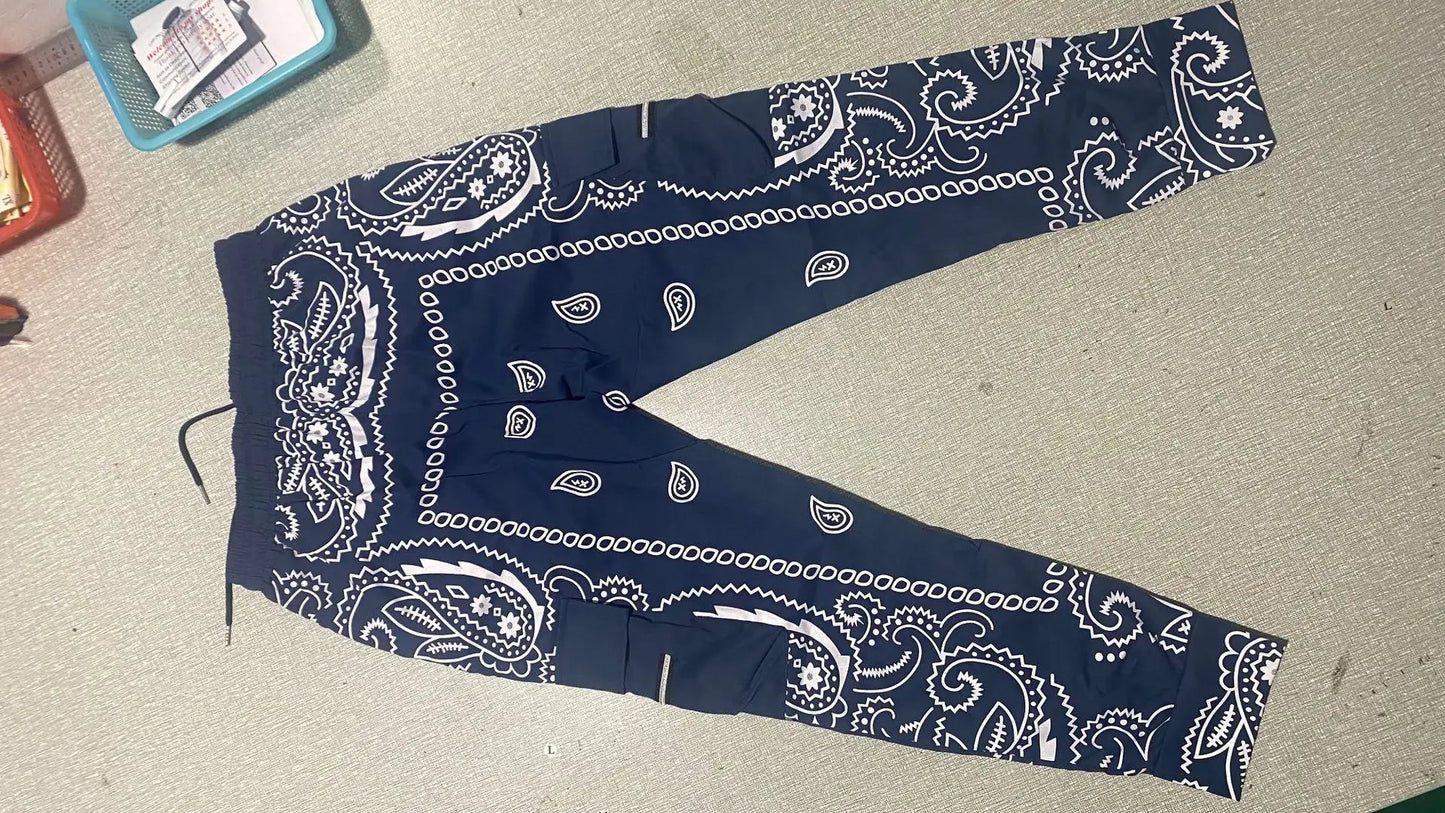 Pantalon Cargo Homme Imprimé Tendance, Coupe Ample, Mode Streetwear 4 Saisons.