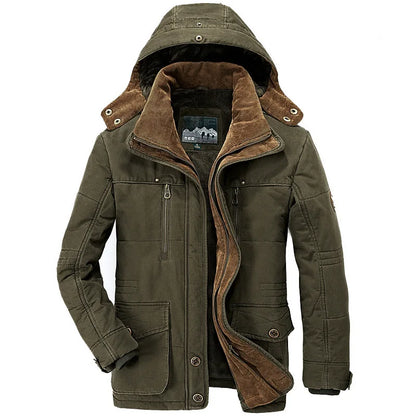 Manteau Hiver Homme 7XL Cargo, Multi-Poches, Doudoune Longue, Capuche, Chaud .