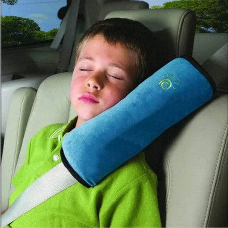 Oreiller de voiture enfant – coussin repos‑nuque avec sangle de sécurité (1 pièce)